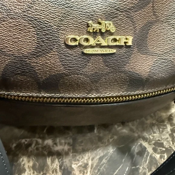 Coach Signature Large City Zip Tote Bag Brown Black Gold Hardware - Picture 8 of 15